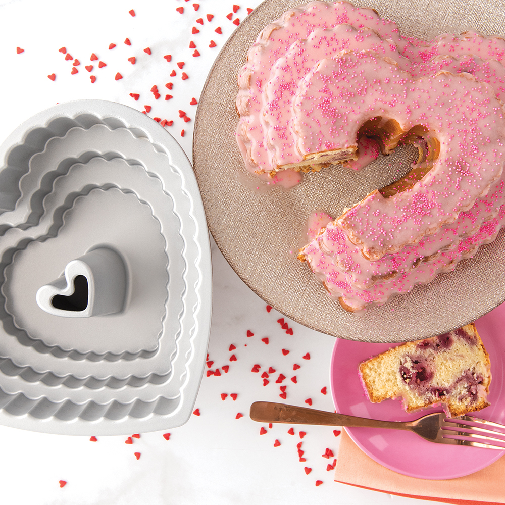 12 Cup Tiered Heart Bundt® Pan view 2