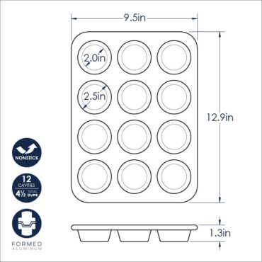 Muffin Pan dimensional drawing